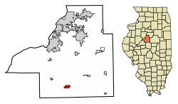 Tazewell County Illinois Incorporated and Unincorporated areas Delavan Highlighted